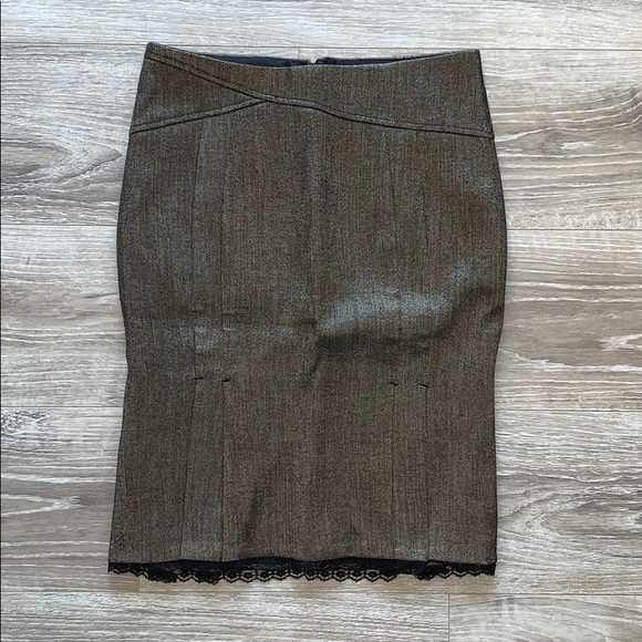 Bebe Brown Two Piece Skirt Suit. - Picture 8 of 10